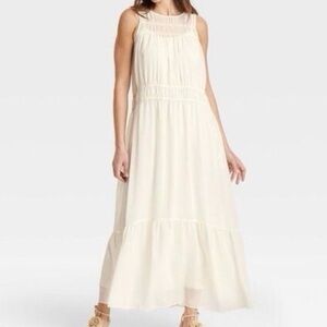 👗NWT A New Day Sleeveless Cream Maxi Dress